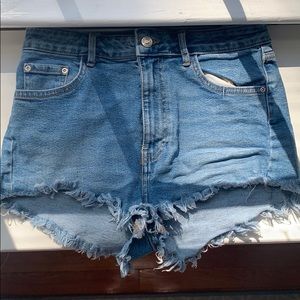 Zara Frayed Jean Shorts